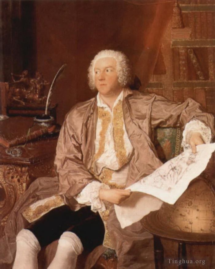 François Boucher Peinture à l'huile - Portrait de Carl Gustav Tessin