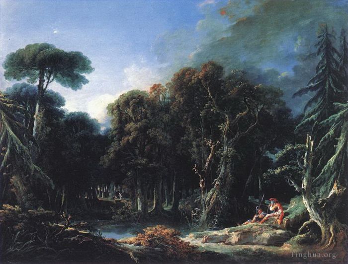 François Boucher Peinture à l'huile - La forêt
