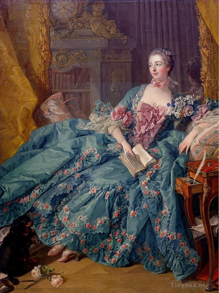 François Boucher Peinture à l'huile - La Marquise de Pompadour