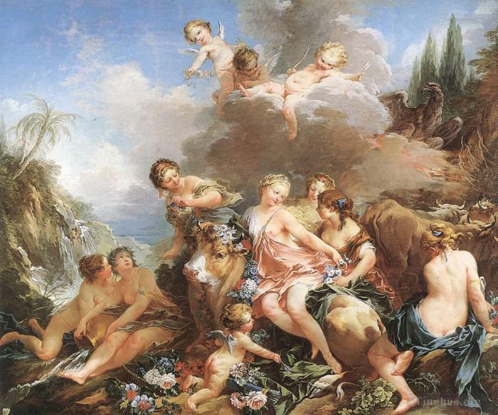 François Boucher Peinture à l'huile - Le viol d'Europe