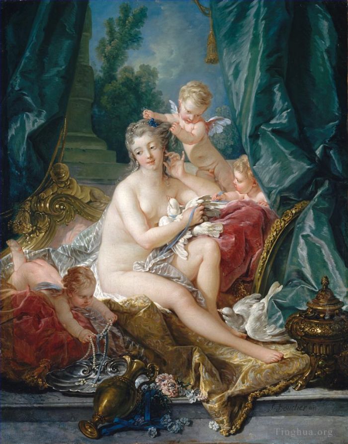 François Boucher Peinture à l'huile - Les toilettes de Vénus