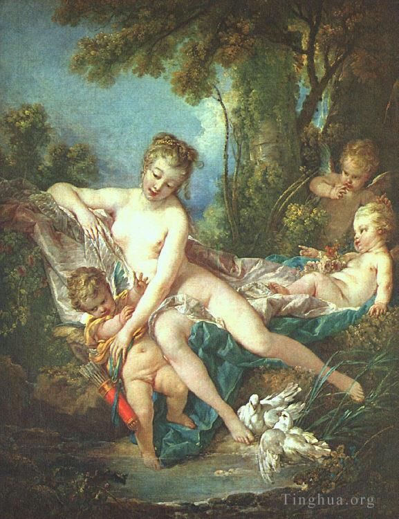 François Boucher Peinture à l'huile - Vénus Amour Consolateur