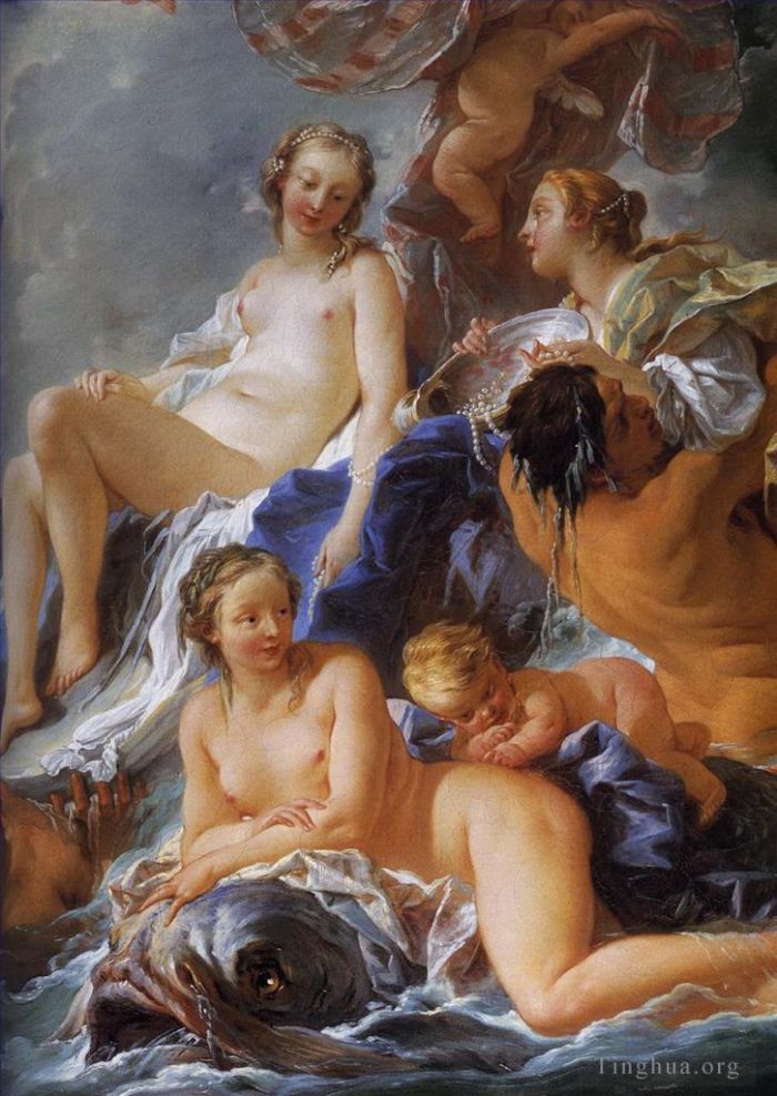 François Boucher Peinture à l'huile - Vénus triomphe