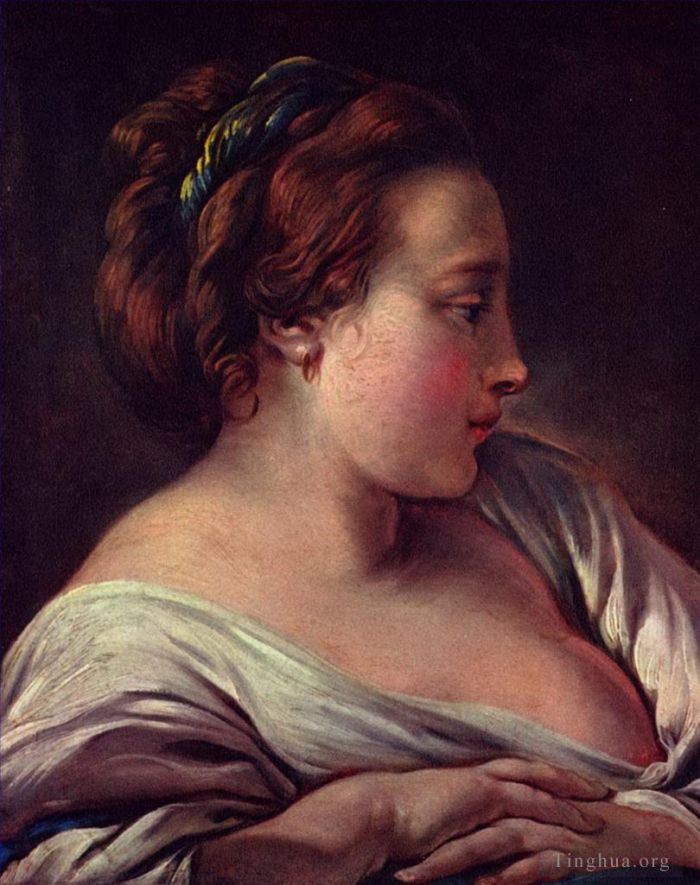 François Boucher Peinture à l'huile - Tête de femme