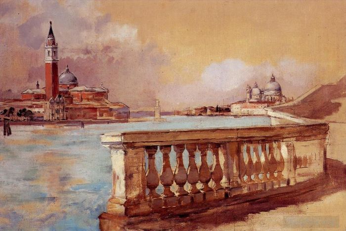 Frank Duveneck Peinture à l'huile - Grand Canal à Venise