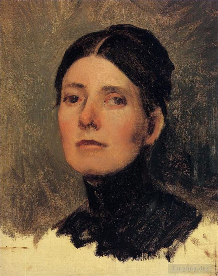 Frank Duveneck Peinture à l'huile - Portrait d'Elizabeth Boott