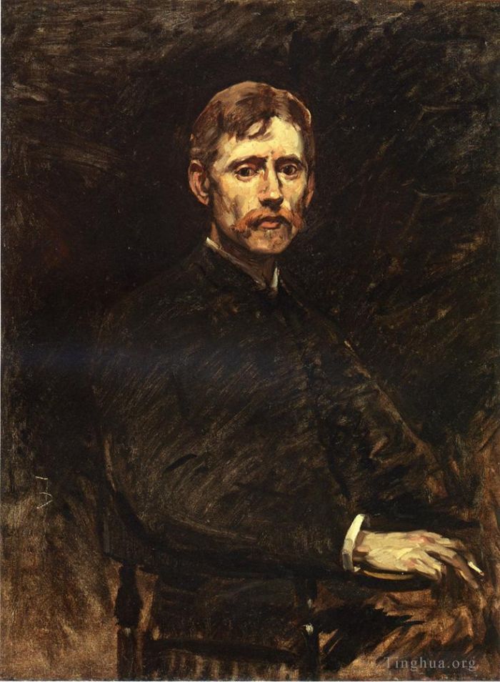 Frank Duveneck Peinture à l'huile - Portrait d'Emil Carlson