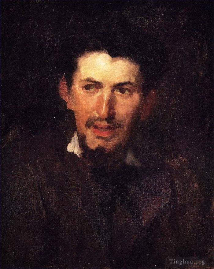 Frank Duveneck Peinture à l'huile - Portrait d'un collègue artiste