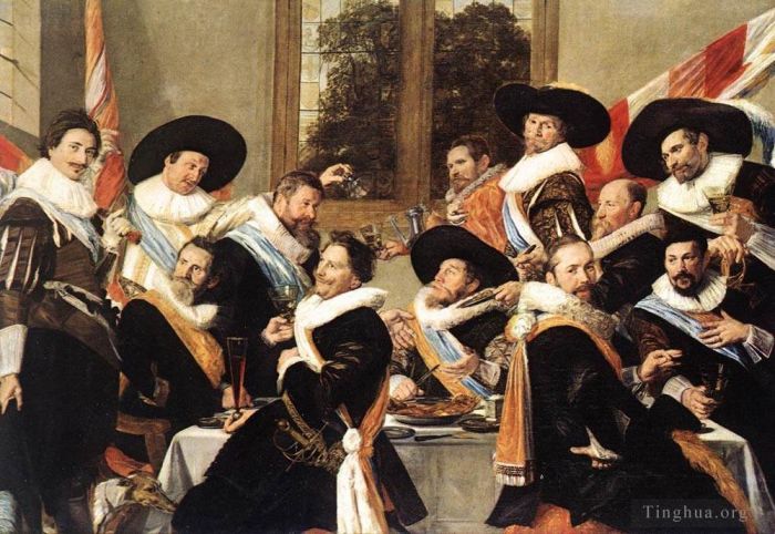 Frans Hals Peinture à l'huile - Banquet des officiers de la compagnie de la garde civique de St George 2