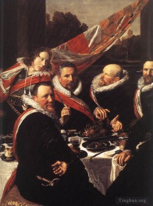 Frans Hals œuvres - Détail du banquet des officiers de la garde civique de St George