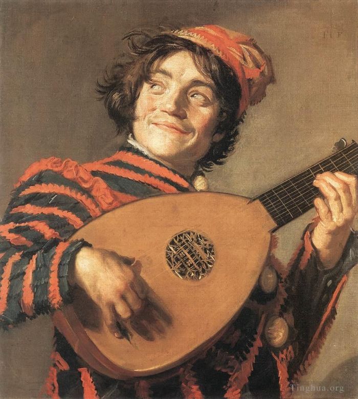 Frans Hals Peinture à l'huile - Bouffon jouant du luth