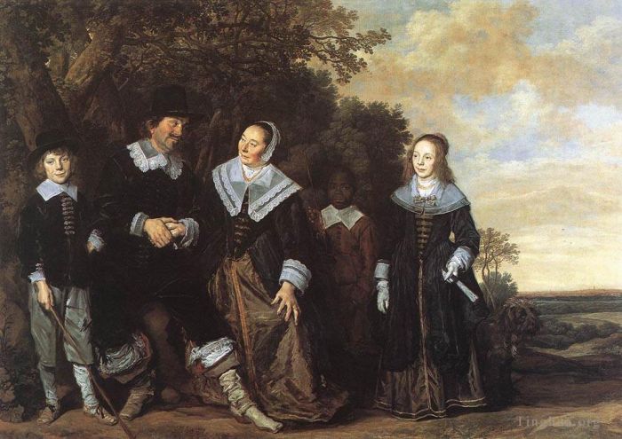 Frans Hals Peinture à l'huile - Groupe familial dans un paysage