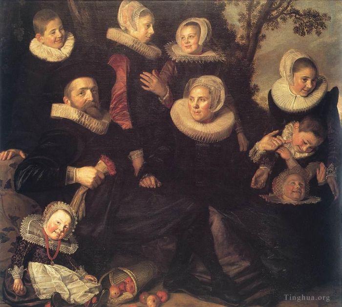 Frans Hals Peinture à l'huile - Portrait de famille dans un paysage
