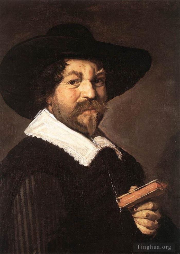 Frans Hals Peinture à l'huile - Portrait d'un homme tenant un livre
