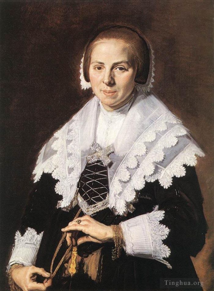 Frans Hals Peinture à l'huile - Portrait d'une femme tenant un éventail
