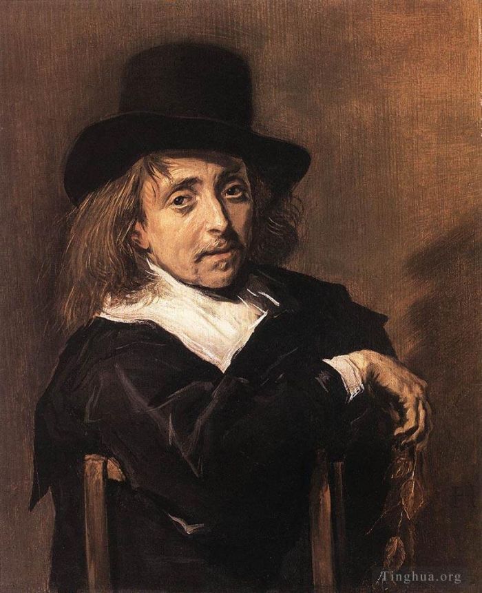 Frans Hals Peinture à l'huile - Homme Assis Tenant Une Branche