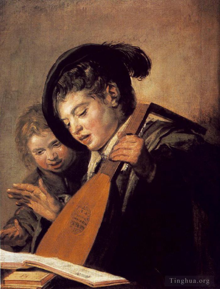 Frans Hals Peinture à l'huile - Deux garçons chantant