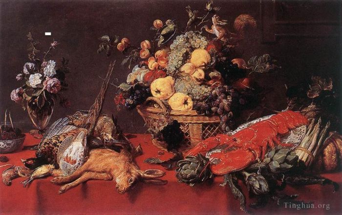 Frans Snyders Peinture à l'huile - Nature Morte Avec Une Corbeille De Fruits
