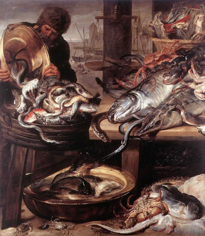 Frans Snyders Peinture à l'huile - Le poissonnier