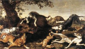 Frans Snyders œuvres - Chien de chasse au sanglier