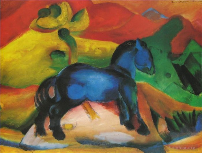 Franz Marc Peinture à l'huile - Le cheval bleu