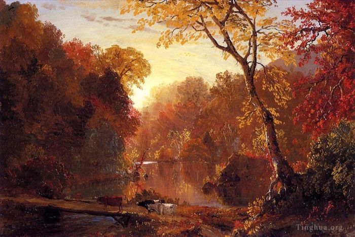 Frederic Edwin Church Peinture à l'huile - L'automne en Amérique du Nord