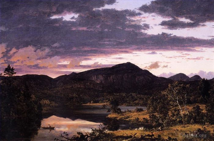 Frederic Edwin Church Peinture à l'huile - Scène de lac dans le Mont Désert