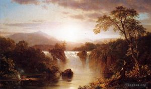 Frederic Edwin Church œuvres - Paysage avec cascade