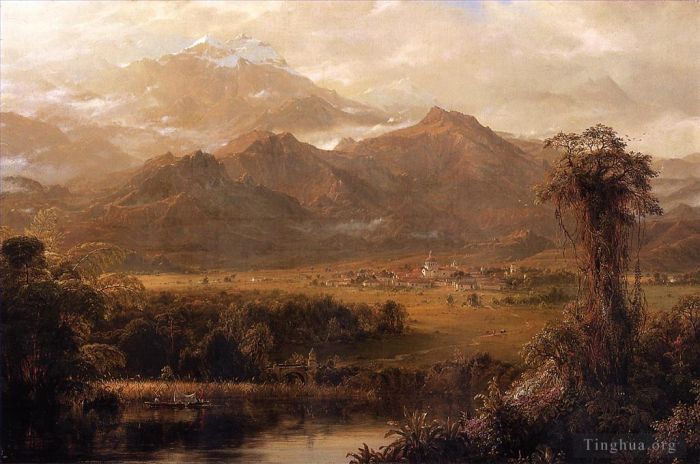 Frederic Edwin Church Peinture à l'huile - Montagnes de l'Équateur alias Un matin tropical