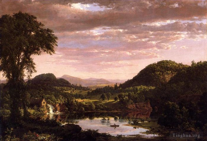 Frederic Edwin Church Peinture à l'huile - Paysage de la Nouvelle-Angleterre, alias Soir après une tempête