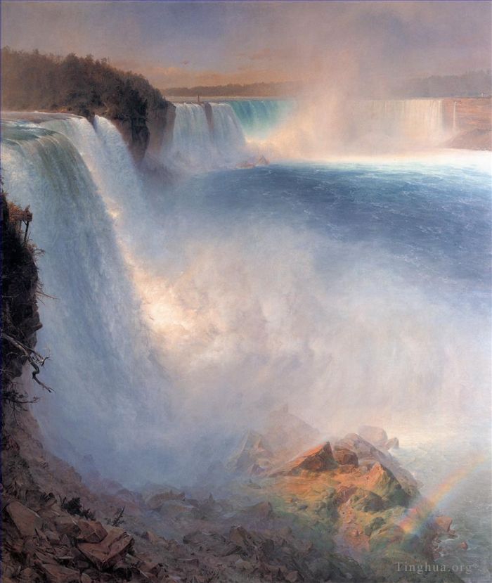 Frederic Edwin Church Peinture à l'huile - Les chutes du Niagara du côté américain