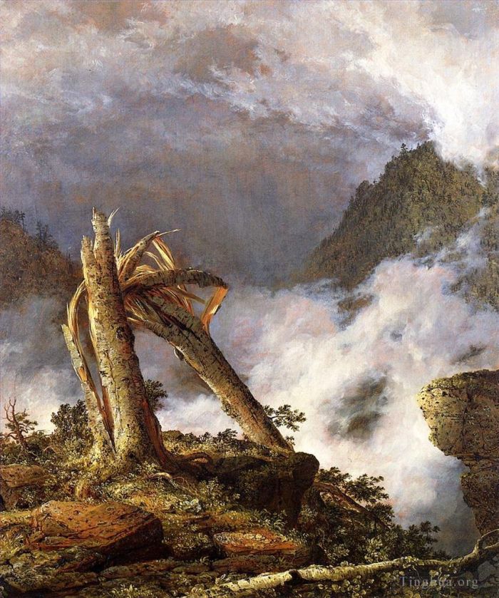 Frederic Edwin Church Peinture à l'huile - Tempête dans les montagnes