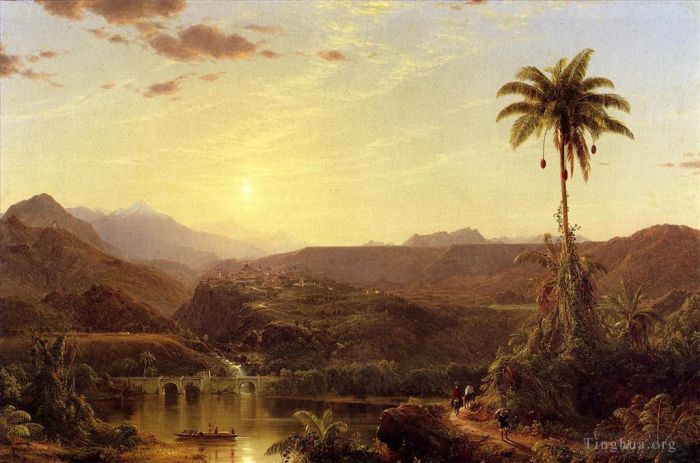 Frederic Edwin Church Peinture à l'huile - Le lever du soleil des Cordillères