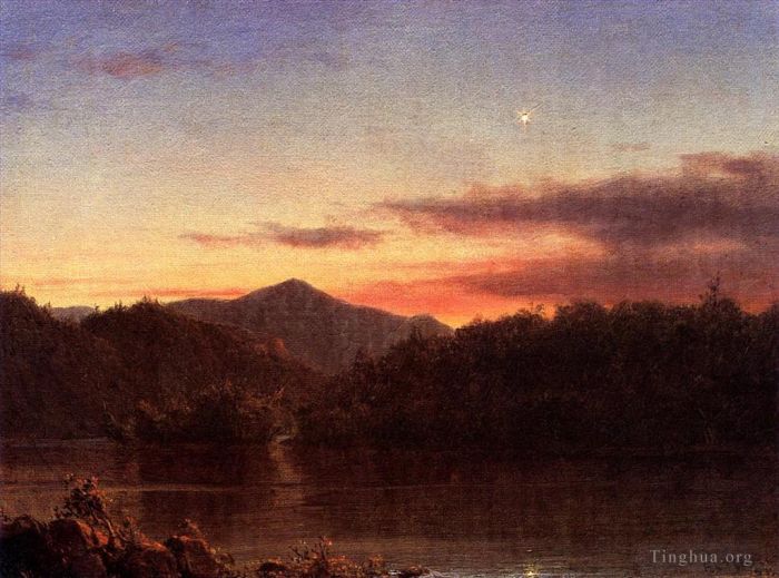 Frederic Edwin Church Peinture à l'huile - L'étoile du soir