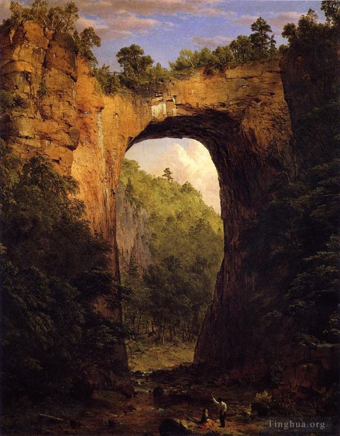 Frederic Edwin Church Peinture à l'huile - Le Pont Naturel Virginie