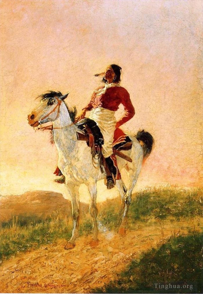 Frederic Remington Peinture à l'huile - Comanche moderne