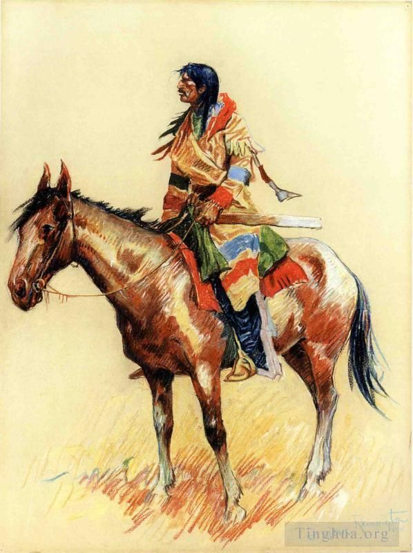 Frederic Remington Types de peintures - Une race de cow-boy indien de l'Ouest américain, Frederic Remington