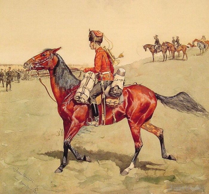 Frederic Remington Types de peintures - Corps de garde russe hussard