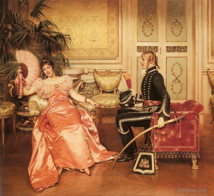 Frédéric Soulacroix Peinture à l'huile - Flirtation