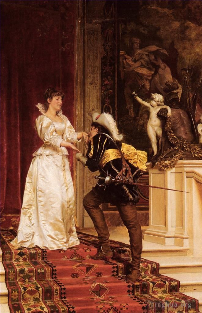 Frédéric Soulacroix Peinture à l'huile - Le baiser des cavaliers