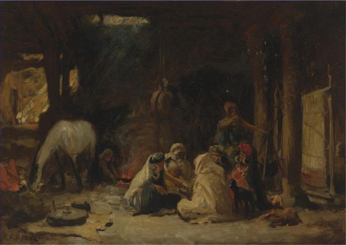 Frederick Arthur Bridgman Peinture à l'huile - AU REPOS L'ALGÉRIE