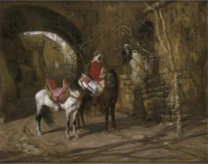 Frederick Arthur Bridgman œuvres - Cavalier dans une cour