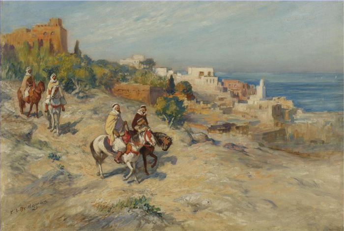 Frederick Arthur Bridgman Peinture à l'huile - Cavaliers à Alger