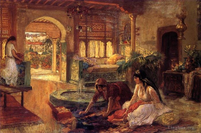 Frederick Arthur Bridgman Peinture à l'huile - Intérieur Orientaliste