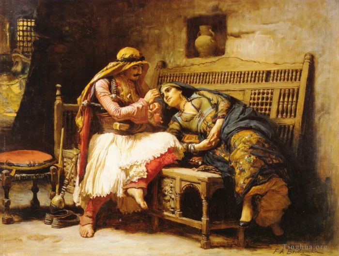 Frederick Arthur Bridgman Peinture à l'huile - Reine des brigands