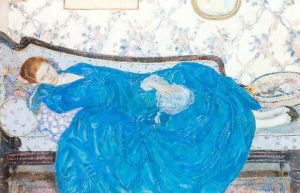 Frederick Carl Frieseke œuvres - La robe bleue