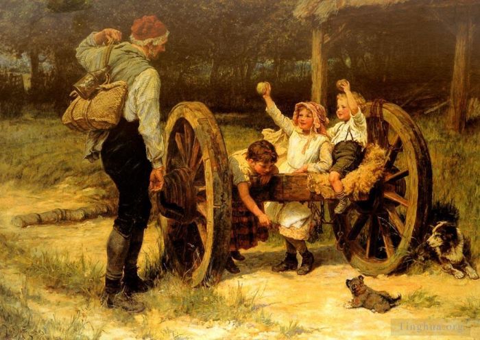 Frederick Morgan Peinture à l'huile - Joyeux comme la journée est longue