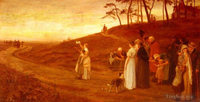 Frederick Morgan Peinture à l'huile - Le départ des émigrants