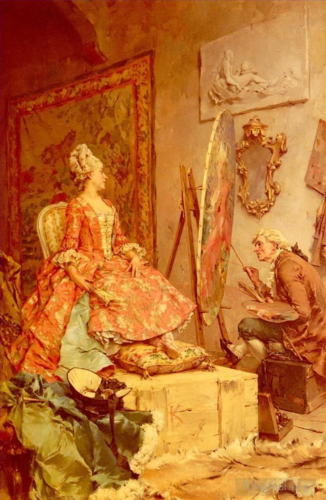 Frederik Hendrik Kaemmerer Peinture à l'huile - Assis pour son portrait