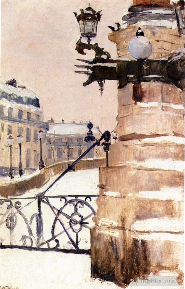 Frits Thaulow Peinture à l'huile - Hiver I Paris L'hiver à Paris